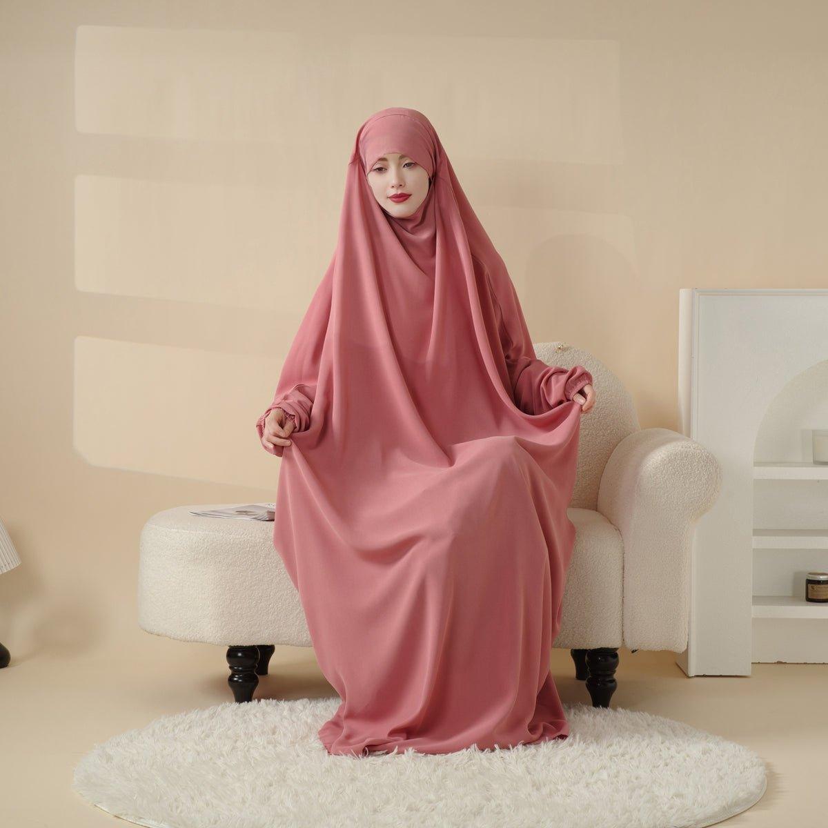Mariam's Collection Viscose Niqab Attached 1-Piece Plain Jilbab (MJ005) — Mariam's Collection branding close-up