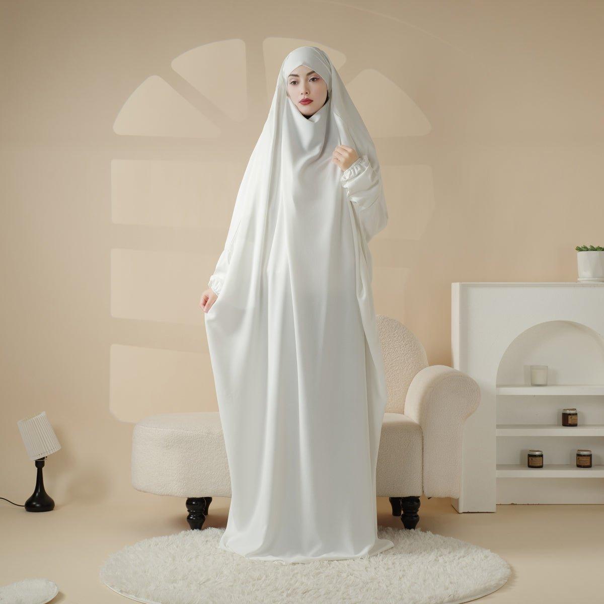 Mariam's Collection Mariam's Collection MJ0055 Viscose Niqab Attached 1-Piece Jilbab — Mariam's Collection branding close-up