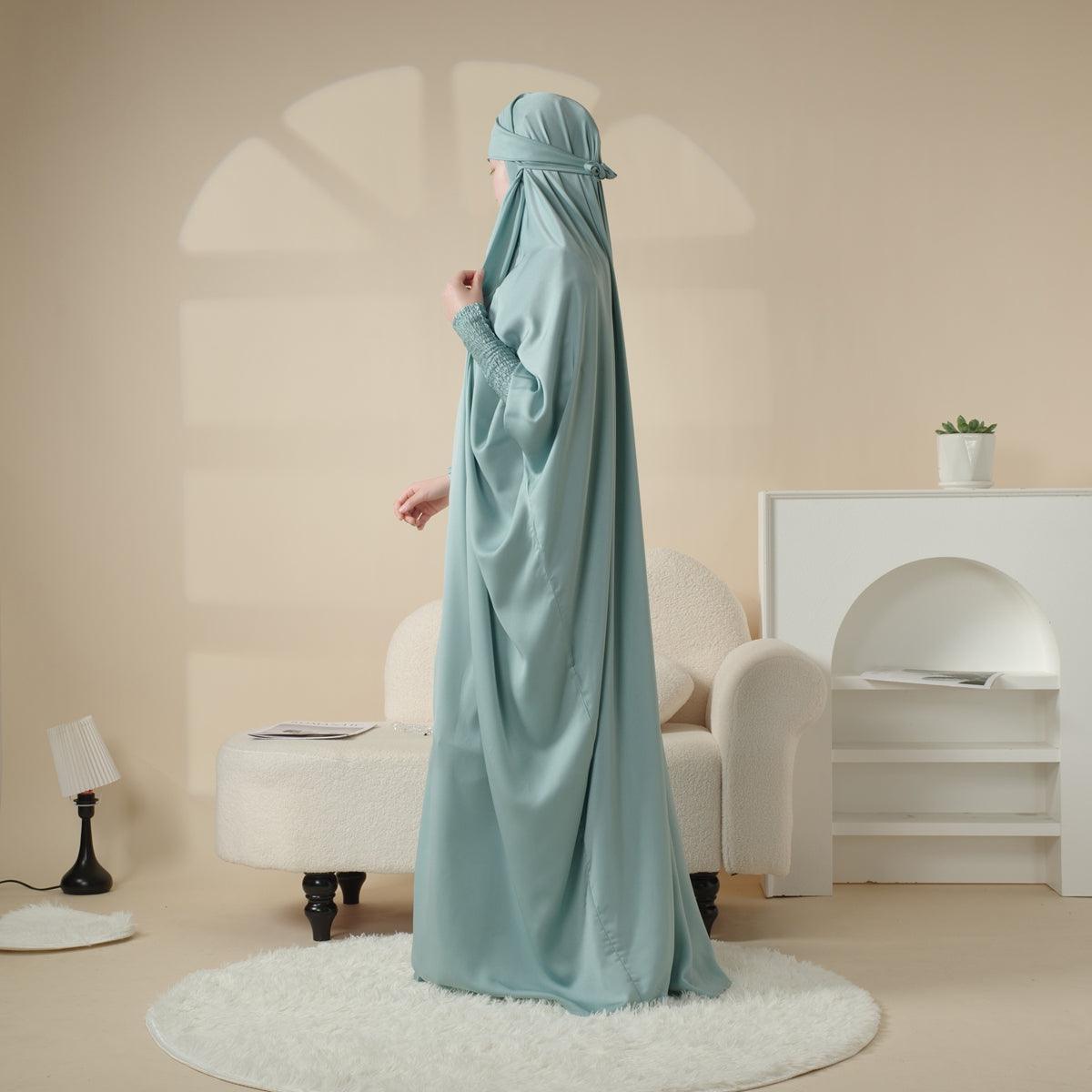 Mariam's Collection MJ006 Scrunchie Cuff Satin Fabric 1-piece Jilbab — product category context