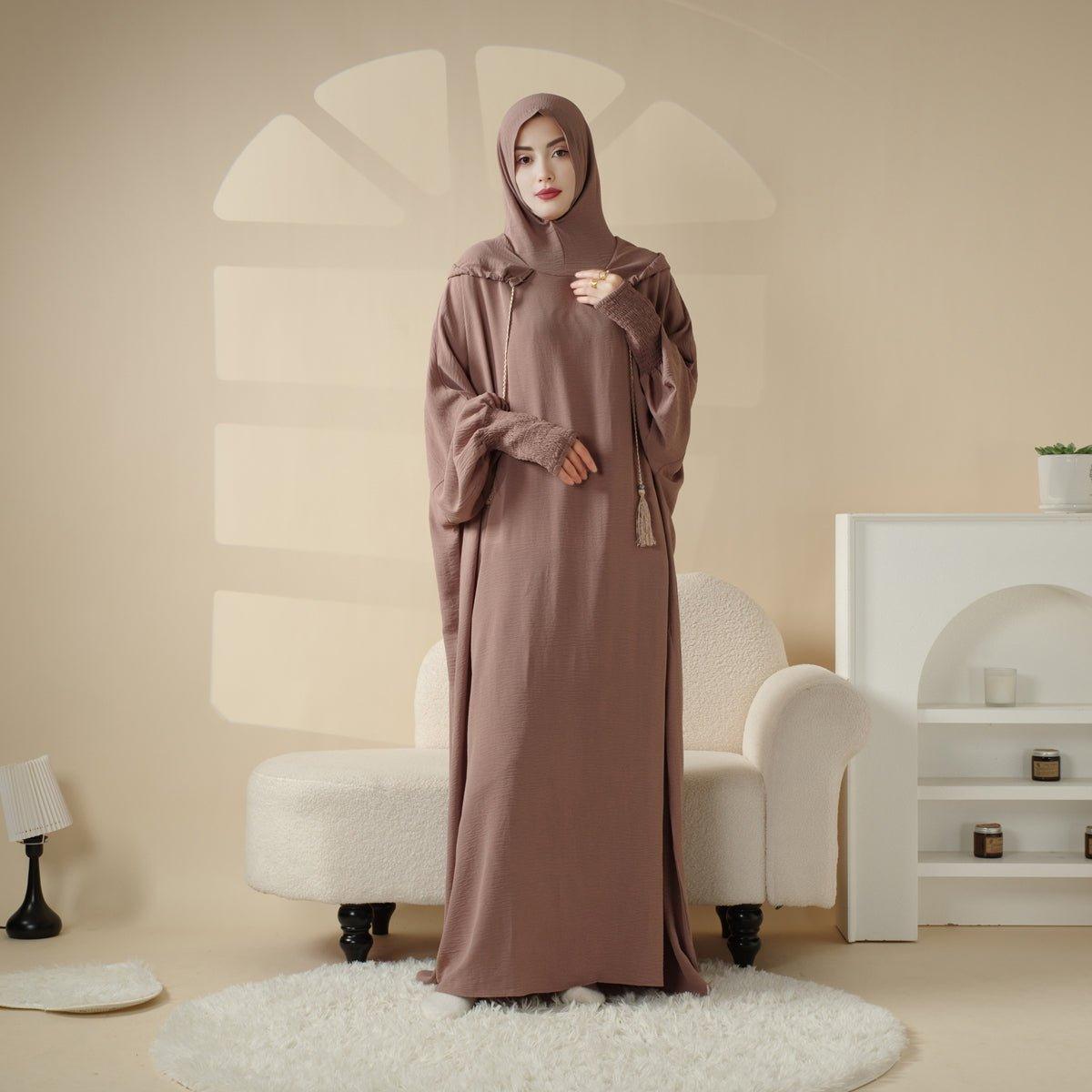 Mariam's Collection Solid Stylish Jilbab With A Hood | Crepe Jilbab With Attached Hood (MJ015) — detail shot 7
