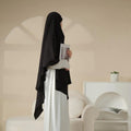 Mariam's Collection MK001 Niqab Attached 1-Layer Nida Plain Khimar — construction detail