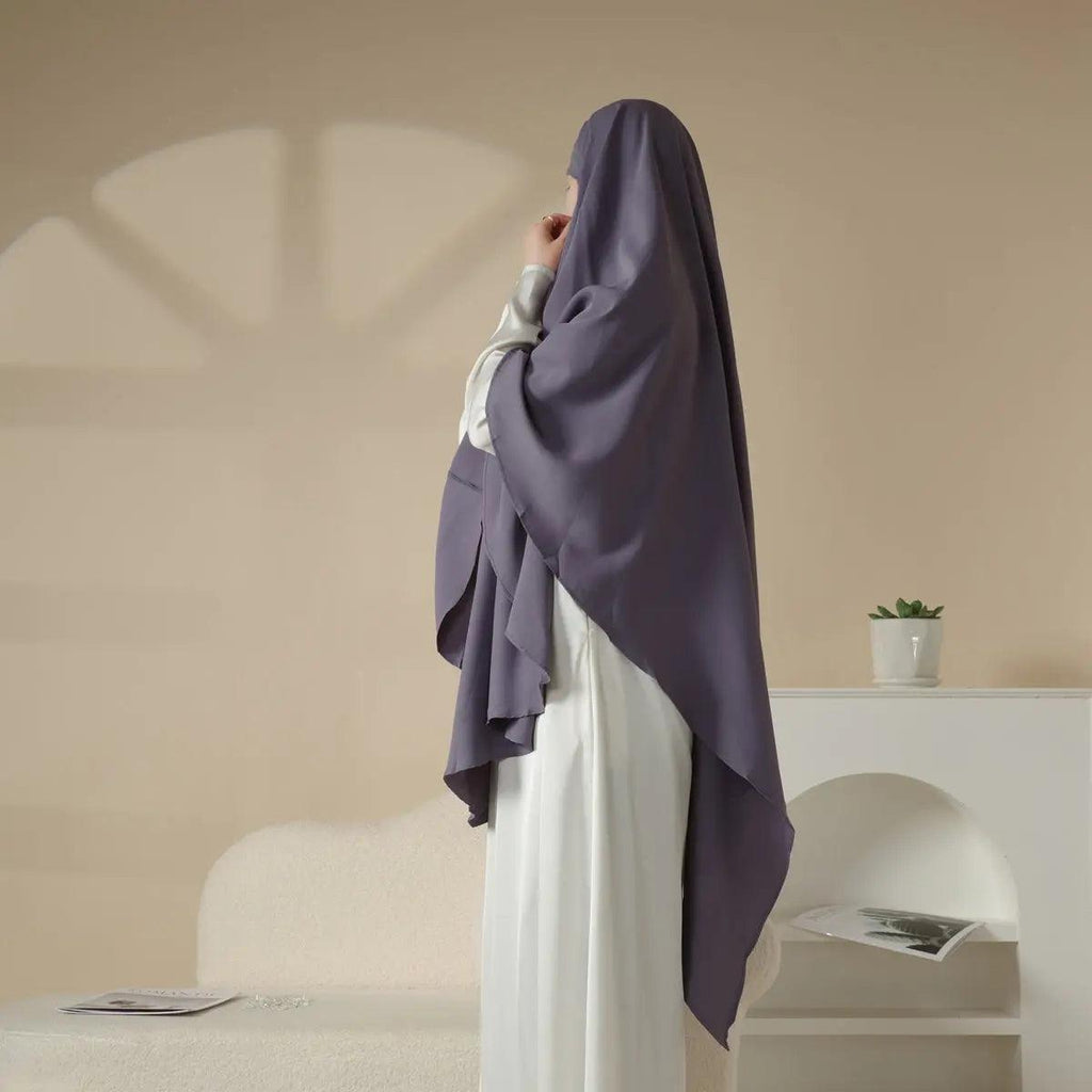 Mariam's Collection MK001 Niqab Attached 1-Layer Nida Plain Khimar — feature highlight