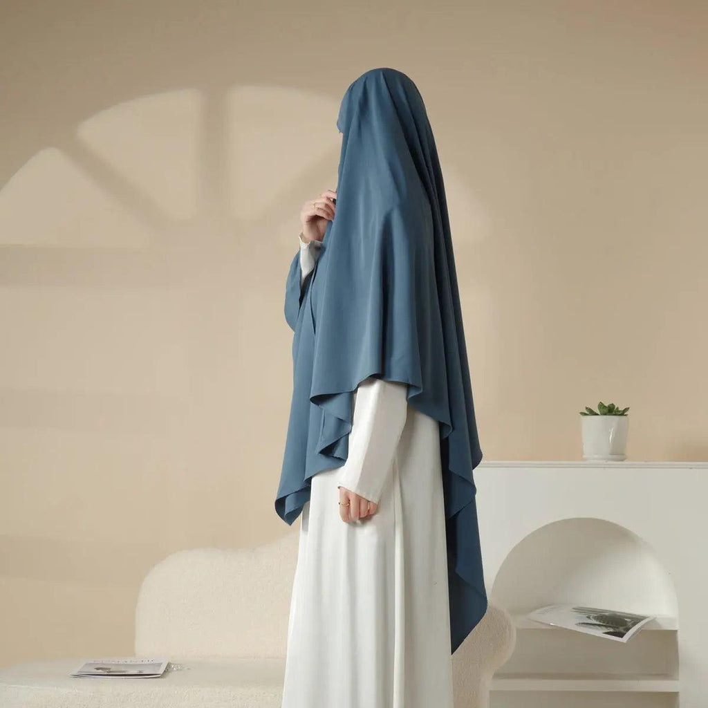 Mariam's Collection MK001 Niqab Attached 1-Layer Nida Plain Khimar — detail shot 9