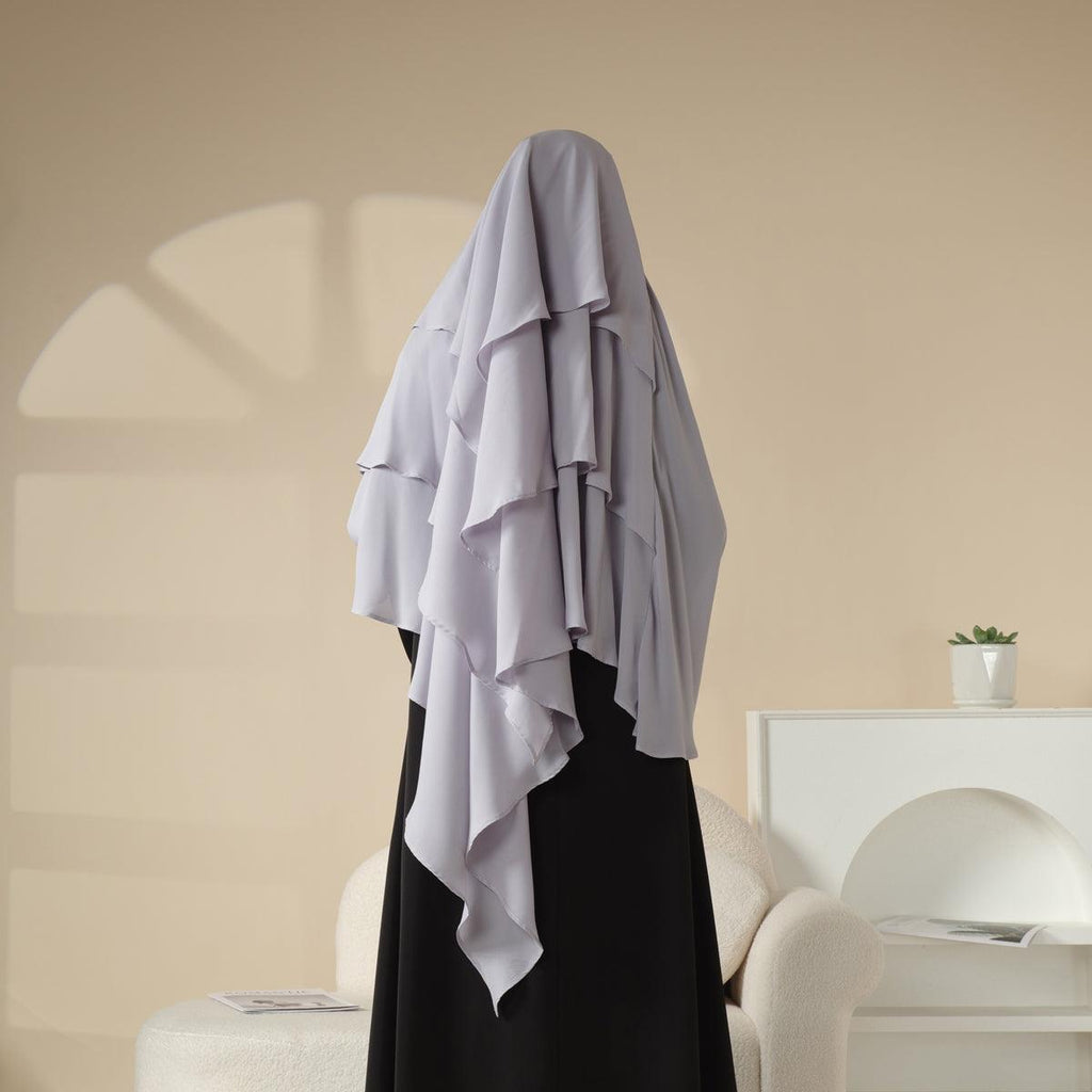 Mariam's Collection Mariam's Collection Three Layered Chiffon Khimar (MK002) — detail shot 6