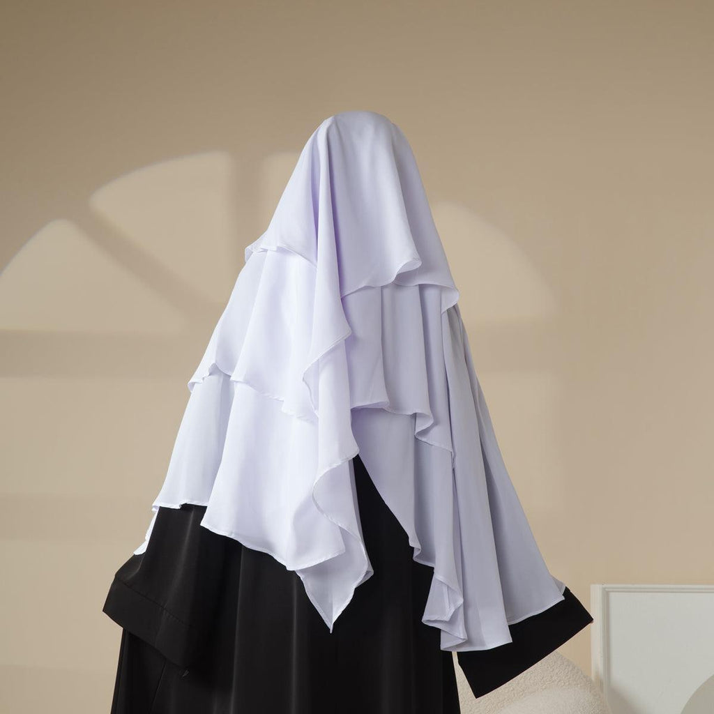 Mariam's Collection Mariam's Collection Three Layered Chiffon Khimar (MK002) — construction detail
