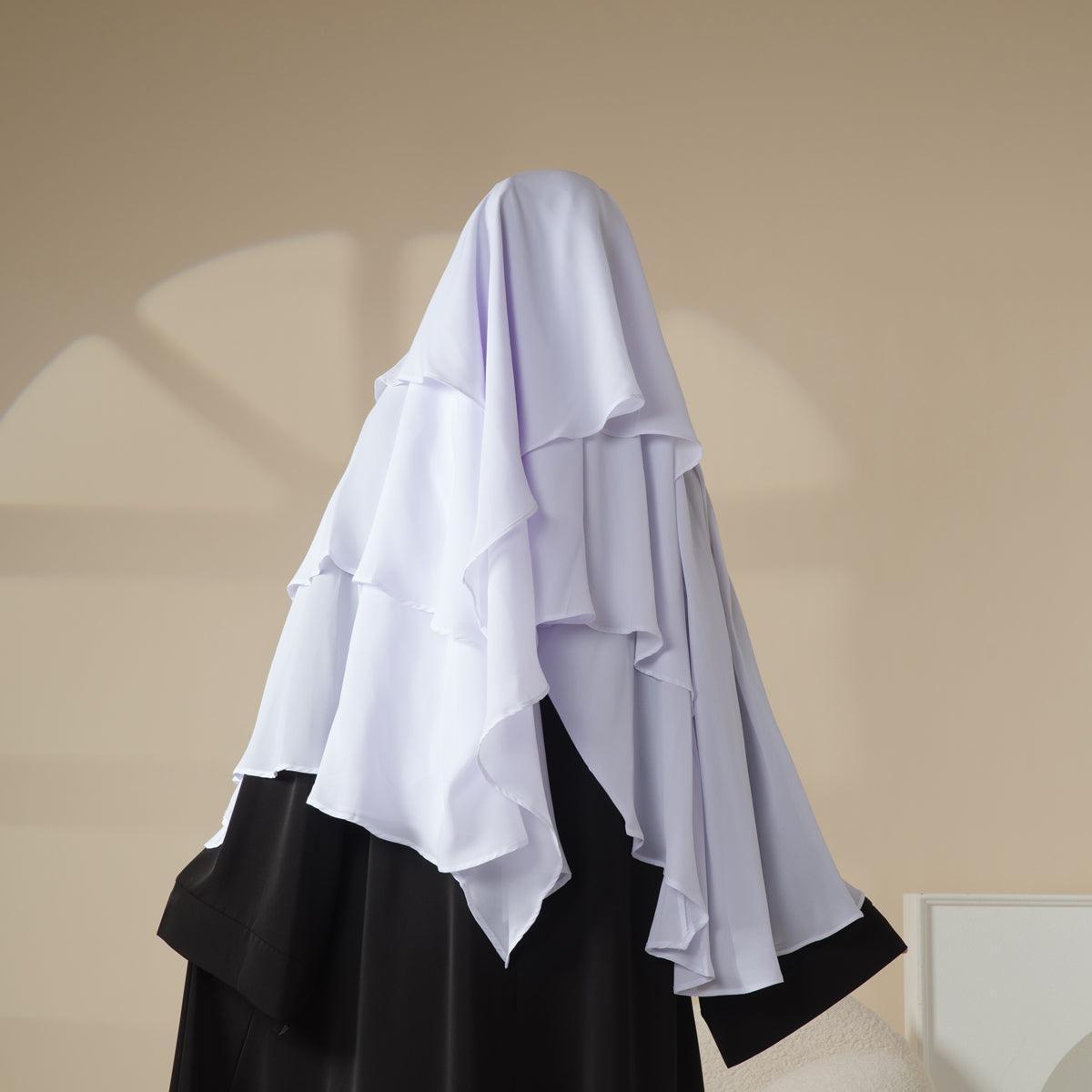Mariam's Collection Mariam's Collection Three Layered Chiffon Khimar (MK002) — construction detail