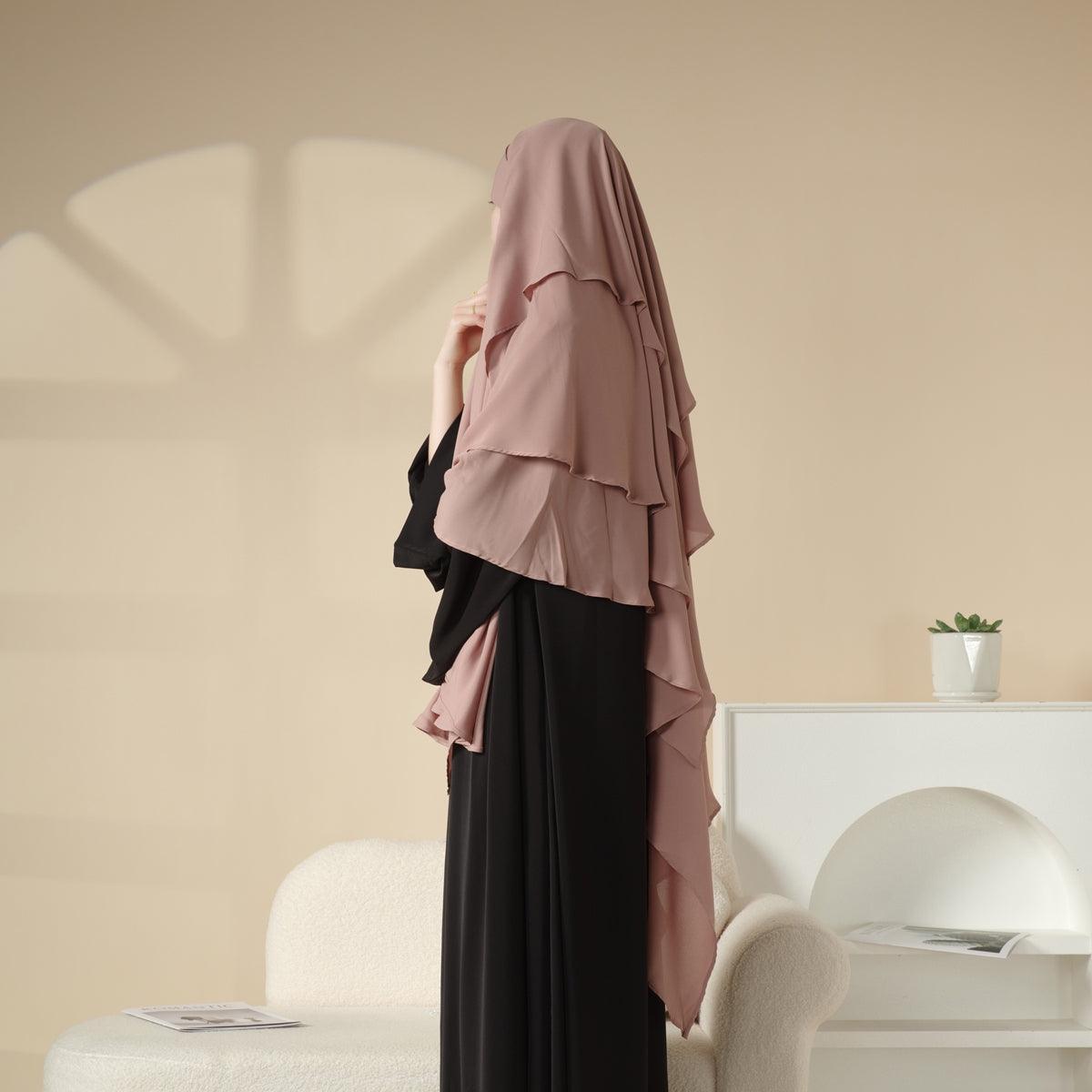 Mariam's Collection Mariam's Collection Three Layered Chiffon Khimar (MK002) — detail shot 8