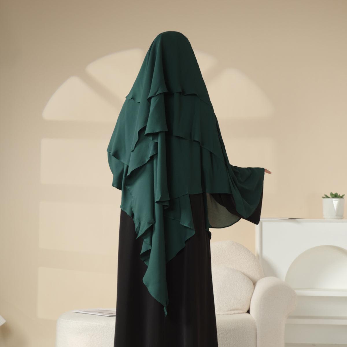 Mariam's Collection Mariam's Collection Three Layered Chiffon Khimar (MK002) — lifestyle worn / used context