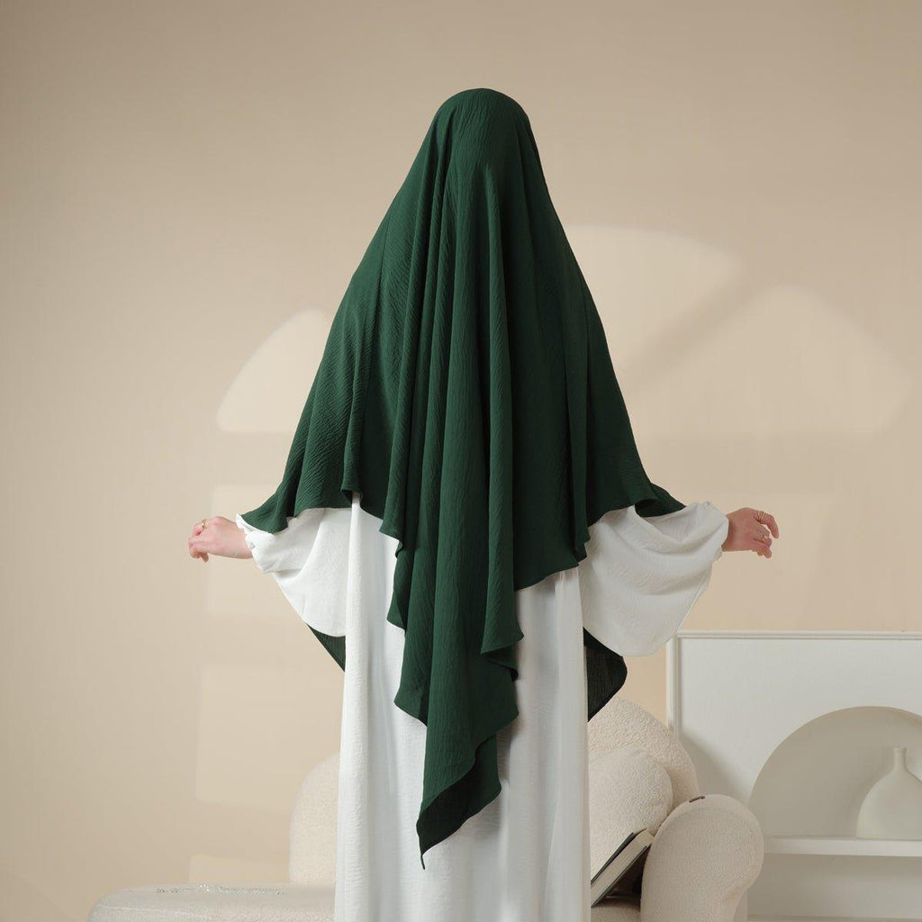 Mariam's Collection MK005 Crepe One Layer Khimar — fabric or material detail