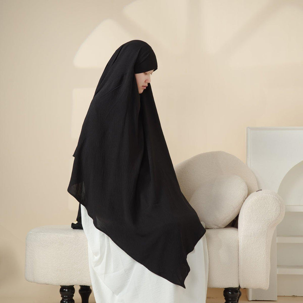 Mariam's Collection MK005 Crepe One Layer Khimar — construction detail