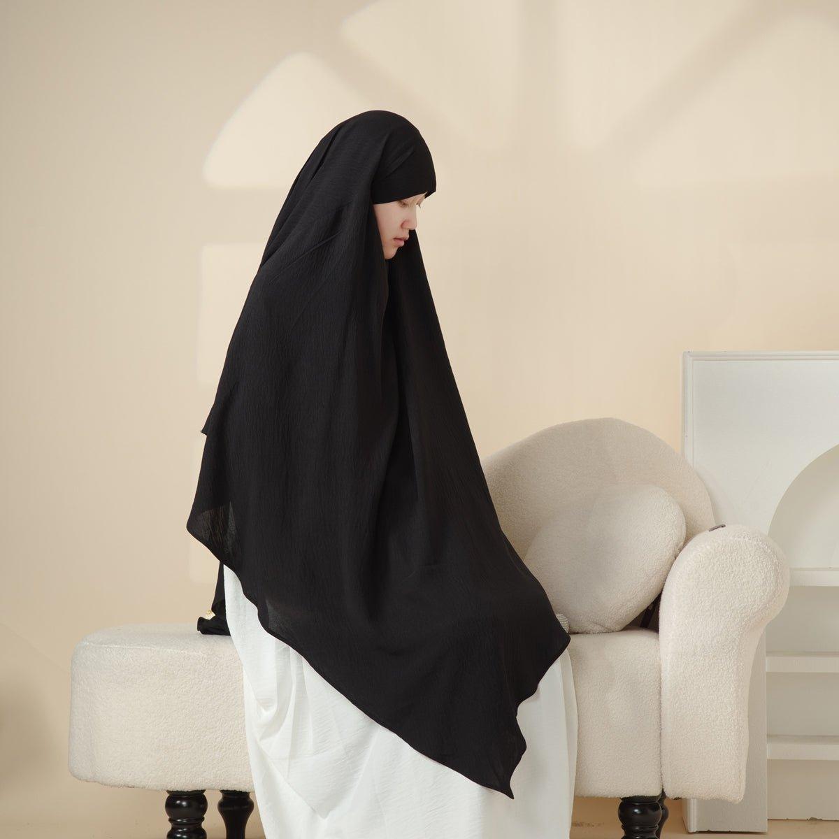 Mariam's Collection MK005 Crepe One Layer Khimar — construction detail
