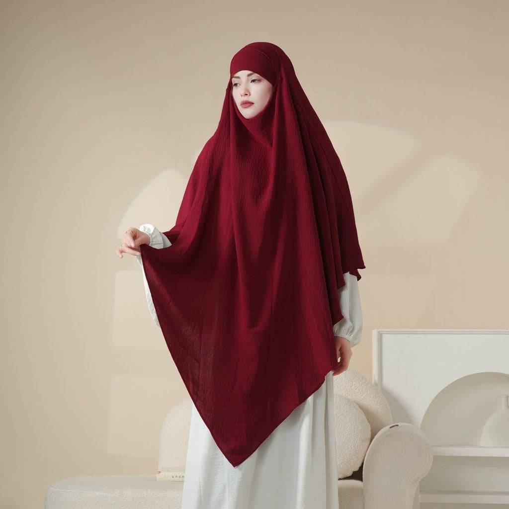 Mariam's Collection MK005 Crepe One Layer Khimar — product on model