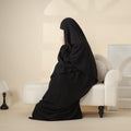 Mariam's Collection Elegant 2-Piece Crepe Abaya & Khimar Set (MK008) — Mariam's Collection branding close-up