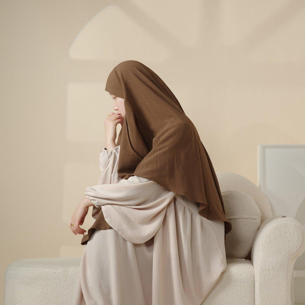 Mariam's Collection New Crepe 1-Layer Khimar | Soft Crepe Material Khimar (MK009) — detail shot 9