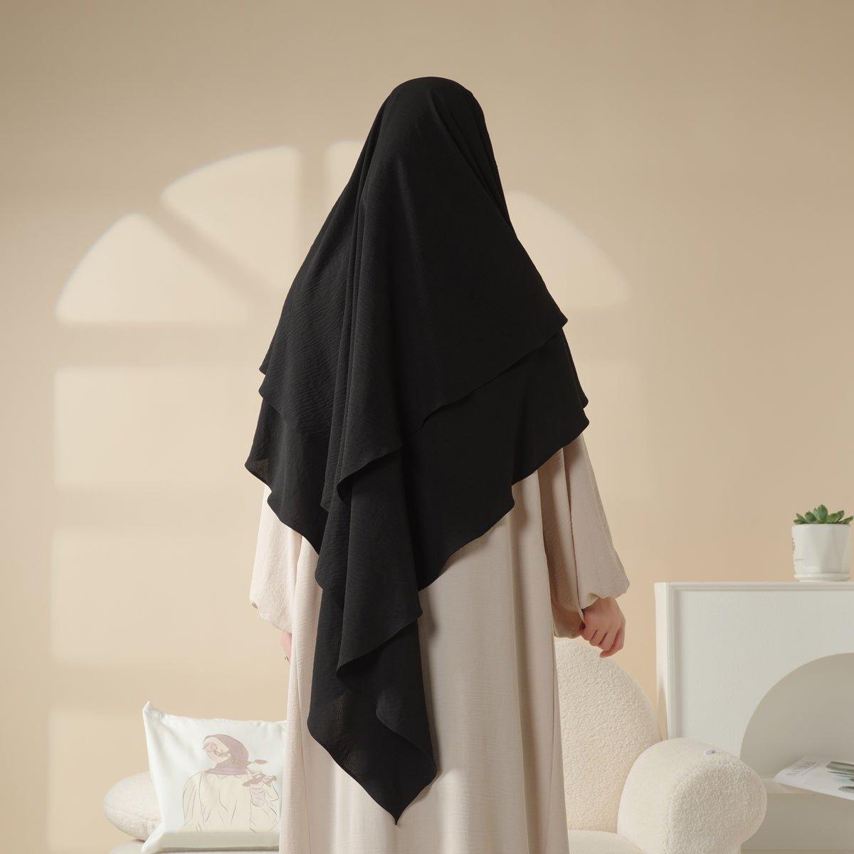 Mariam's Collection New Two-Layer Crepe Khimar (MK010) — lifestyle worn / used context