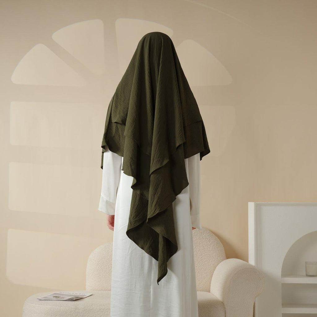 Mariam's Collection New Two-Layer Crepe Khimar (MK010) — detail shot 8
