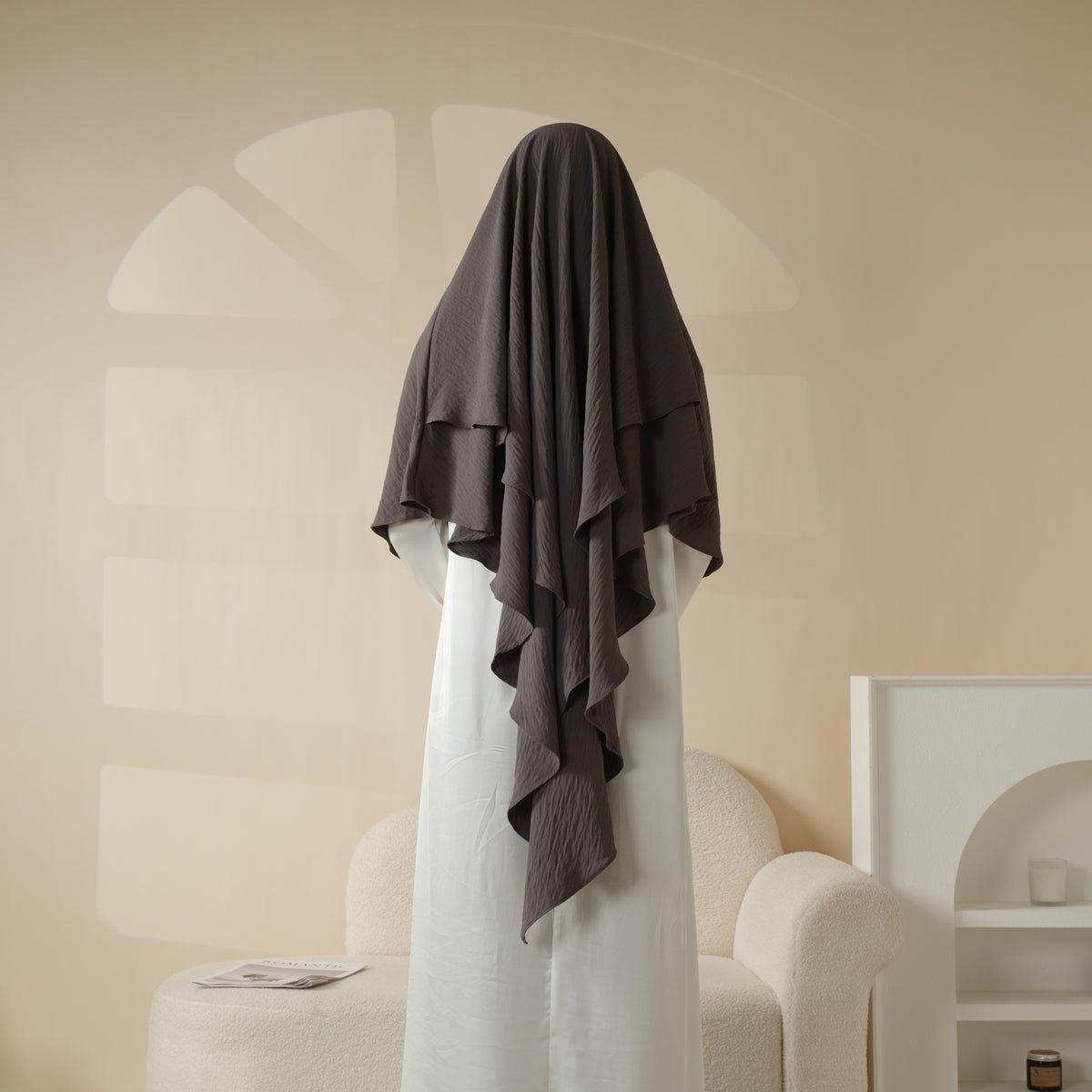 Mariam's Collection New Two-Layer Crepe Khimar (MK010) — detail shot 7
