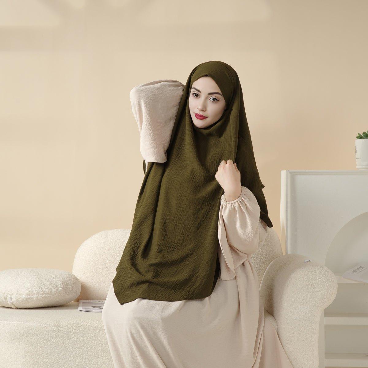 Mariam's Collection New Two-Layer Crepe Khimar (MK010) — lifestyle context