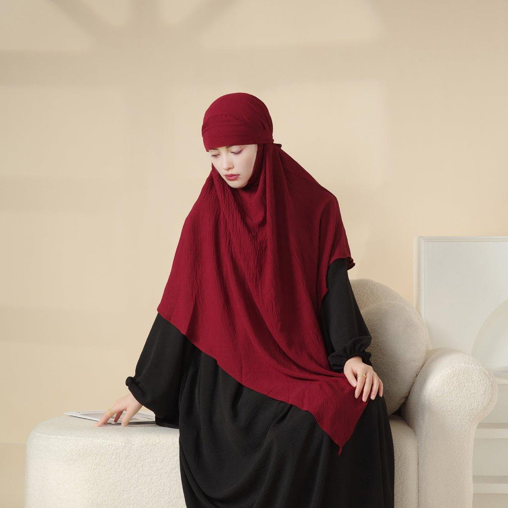 Mariam's Collection Mariam's Collection MK011  Stunning Two-Layer Crepe Khimar — fabric or material detail