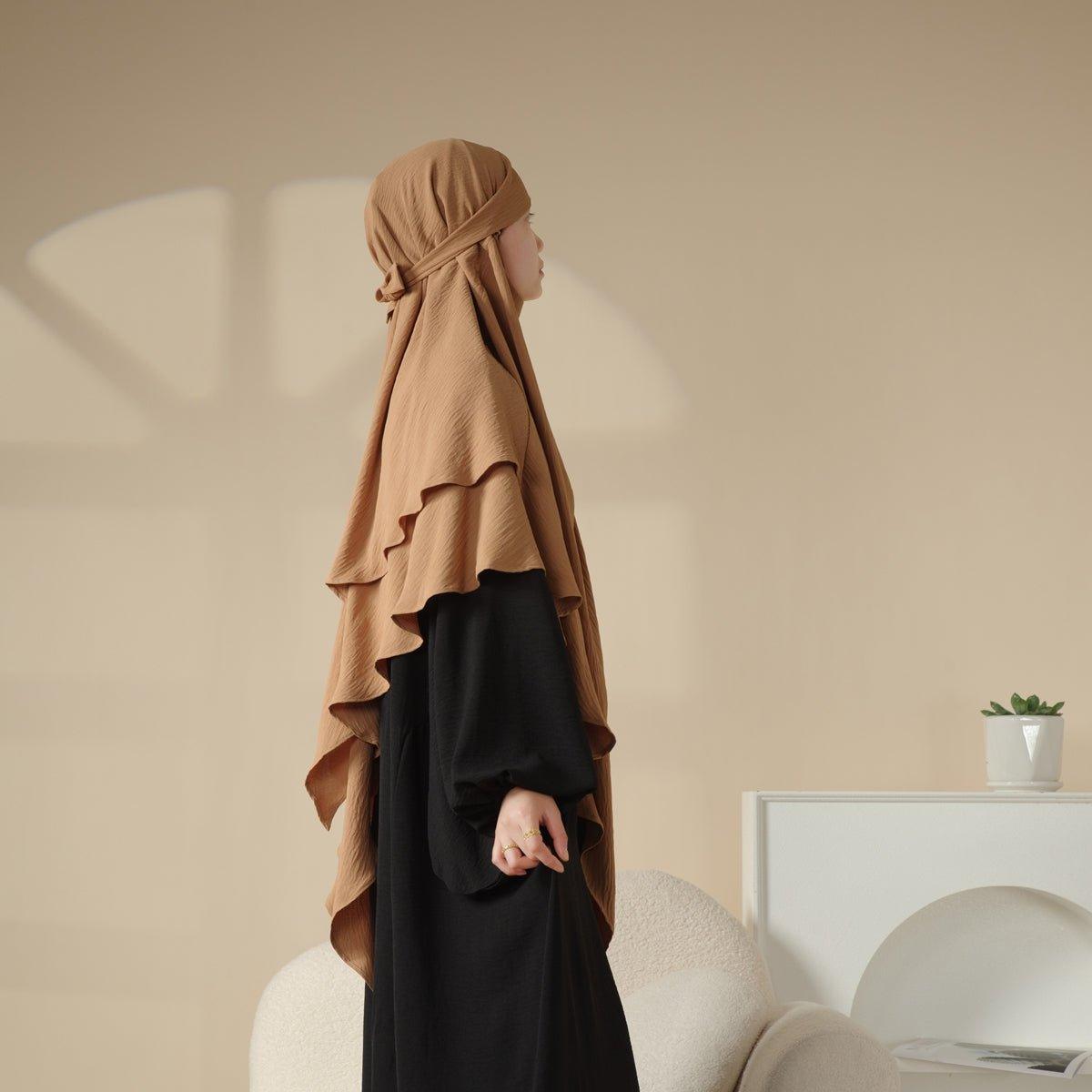 Mariam's Collection MK011  Stunning Two-Layer Crepe Khimar — detail shot 10