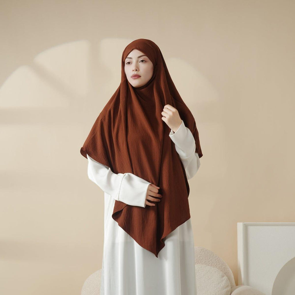 Mariam's Collection Comfort Crepe One Layer Khimar (MK014) — lifestyle worn / used context