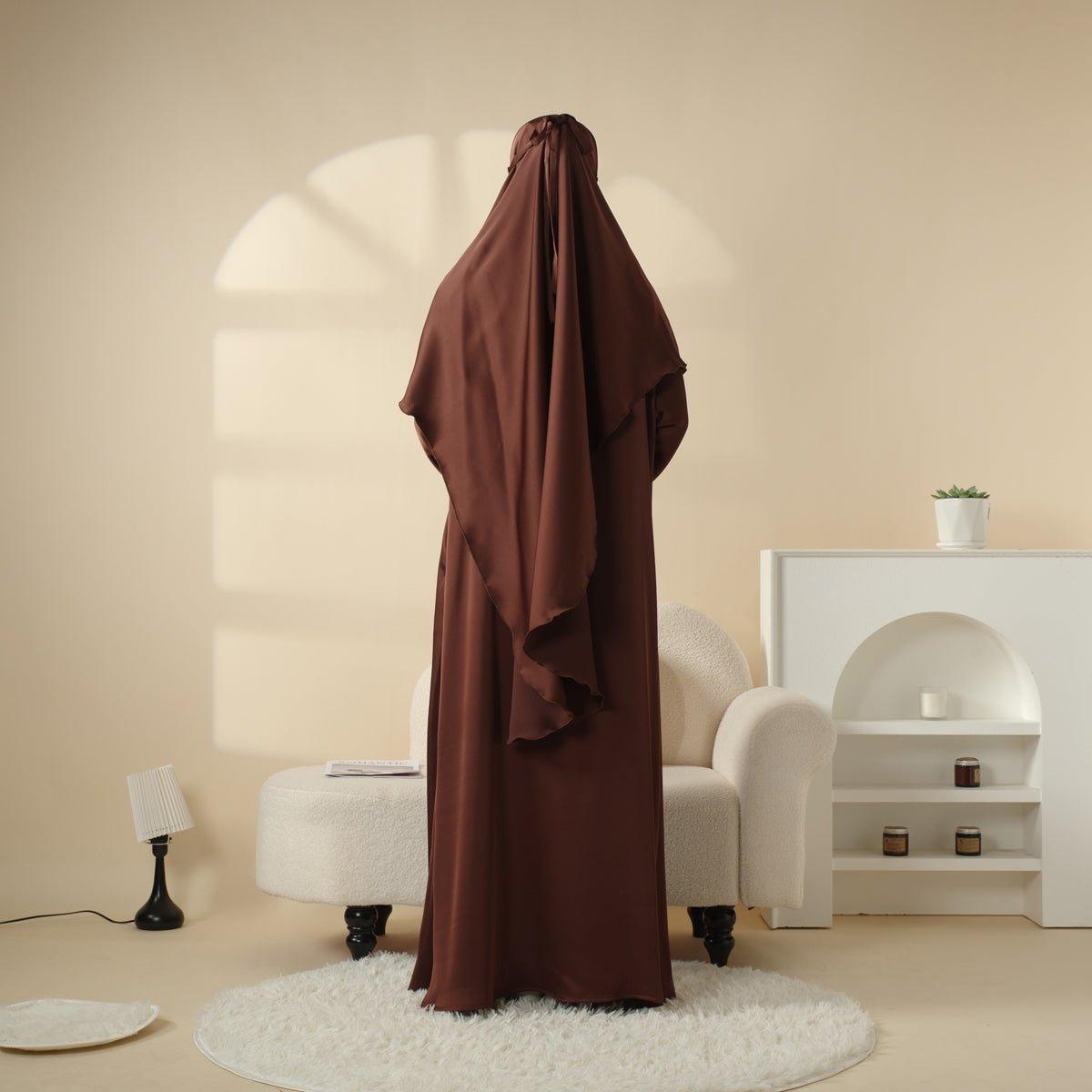Mariam's Collection Abaya With Niqab and Khimar | Satin Niqab Khimar and Abaya (MK016) — detail shot 6
