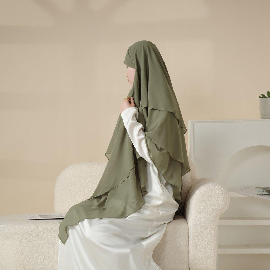 Mariam's Collection Mariam's Collection MK017 Scarf 3-Layer Long Khimar — detail shot 9