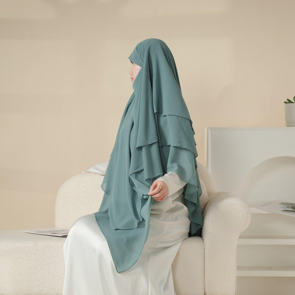 Mariam's Collection Mariam's Collection MK017 Scarf 3-Layer Long Khimar — main product shot