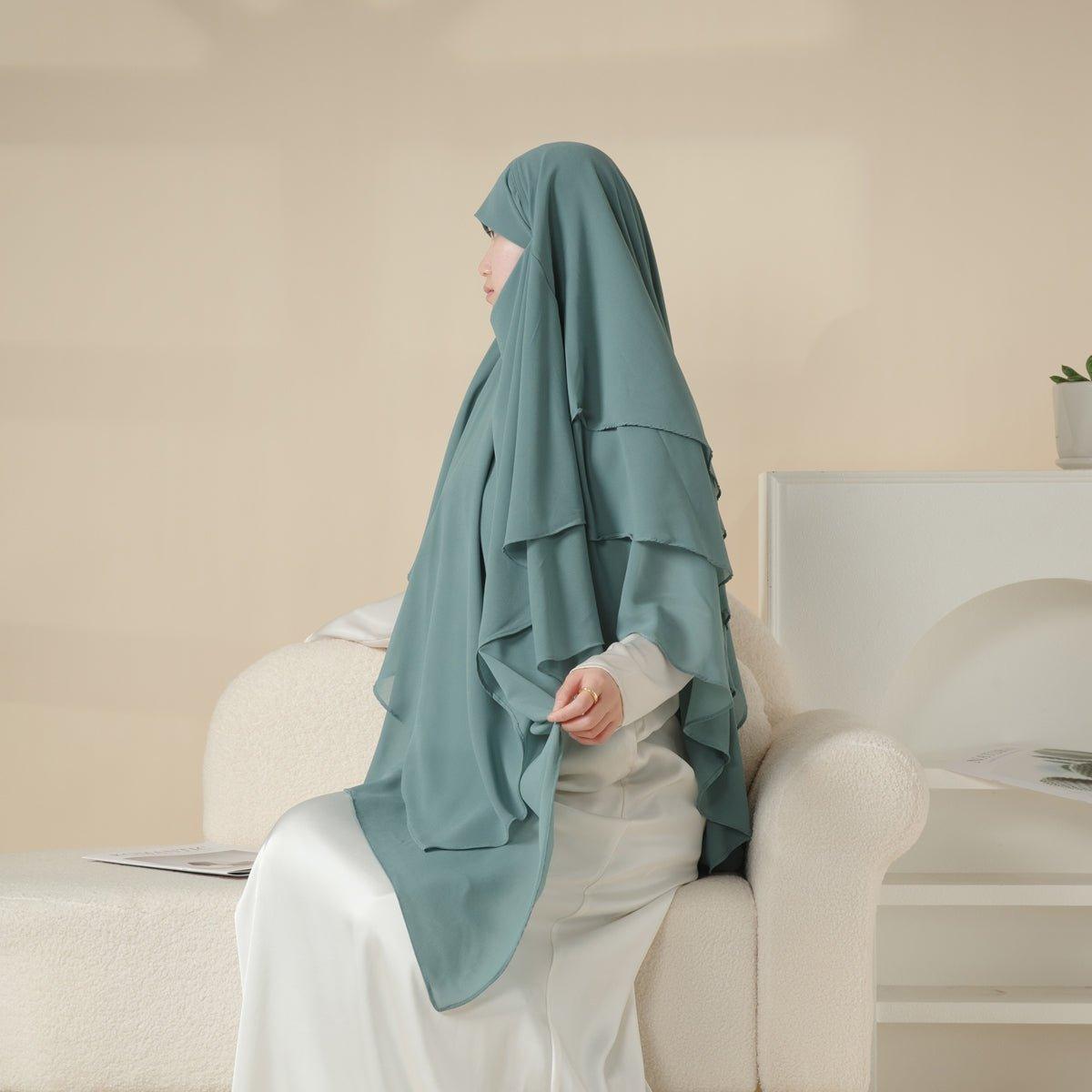 Mariam's Collection Mariam's Collection MK017 Scarf 3-Layer Long Khimar — main product shot