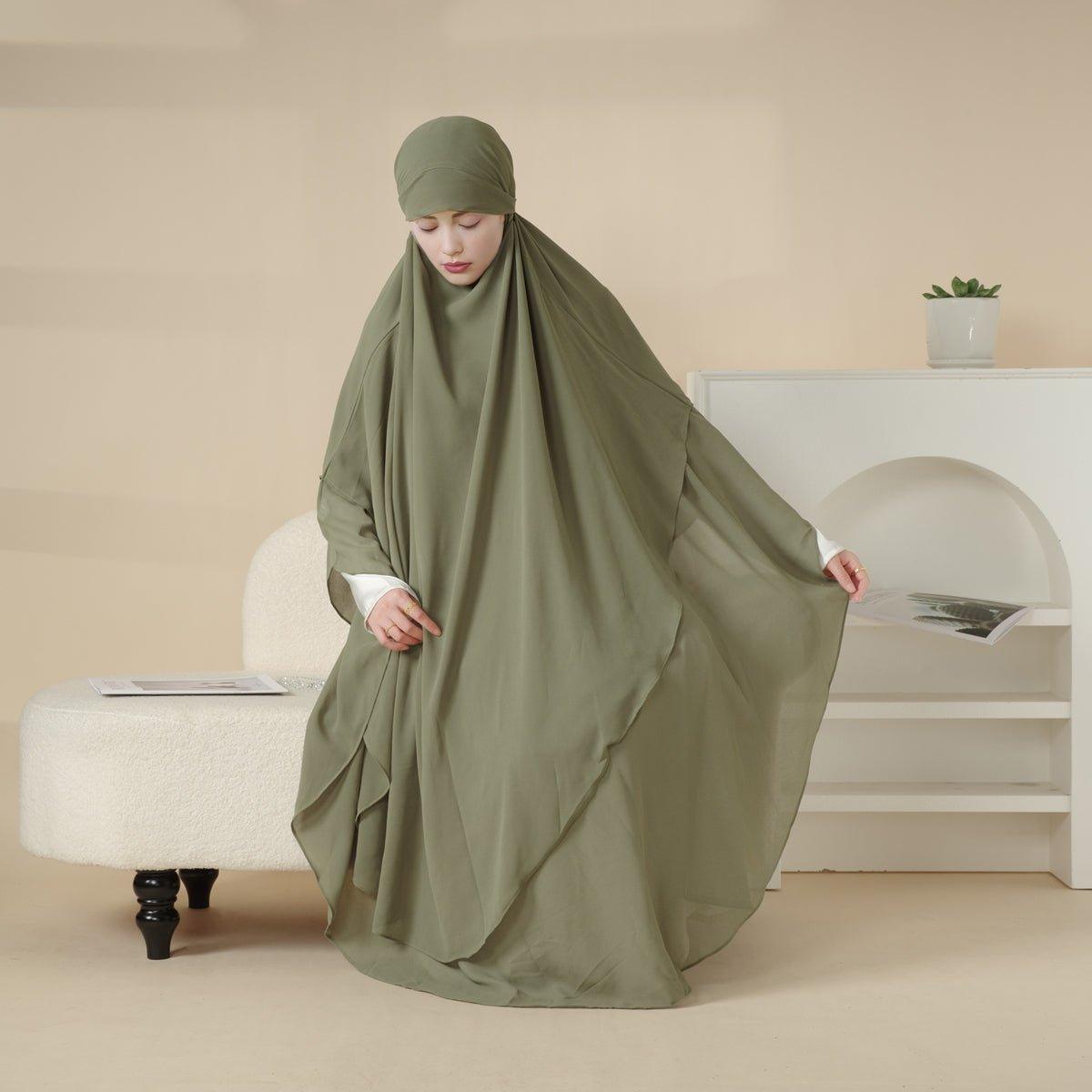 Mariam's Collection MK018 Chiffon Long Khimar  Double Layers Front and Back Khimar — detail shot 8
