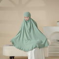 Mariam's Collection Mariam's Collection MK019 Ruffled Solid Elastic Long Shawl Khimar — main product shot