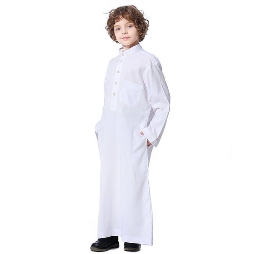 MKB003 Stand Up Collar Button Down Boys Thobe