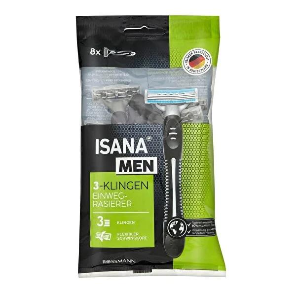 Isana Men 3 Blade Disposable Razor for Men - Triple Blade Shaving Razor with Aloe Vera & Vitamin E - Comfortable & Safe Shaving Solution