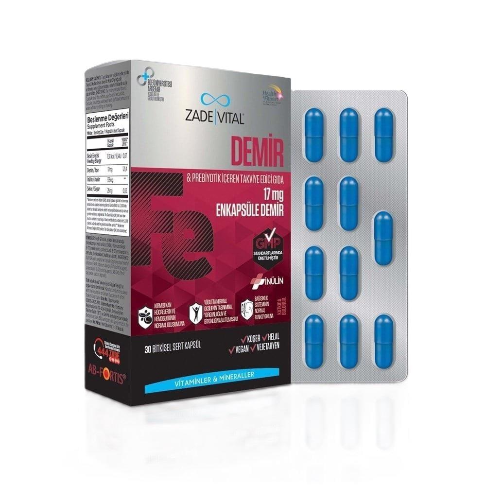 Zade Vital - Iron Supplement with Prebiotic Support for Adults, Vegan & Vegetarian Friendly Dietary Supplement