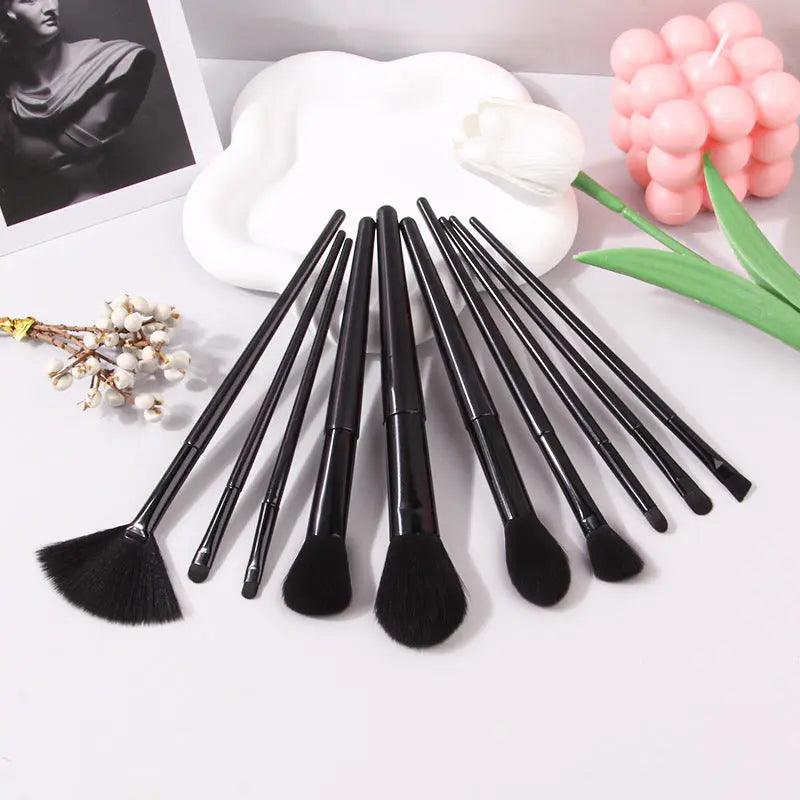 Mariam's Collection Mariam's Collection MMU032 entry-level 10 pcs Makeup Brushes Black Set — main product shot