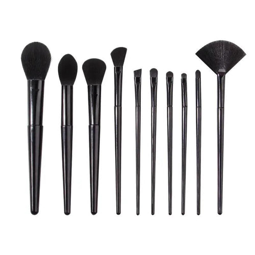MMU032 entry-level 10 pcs Makeup Brushes Black Set