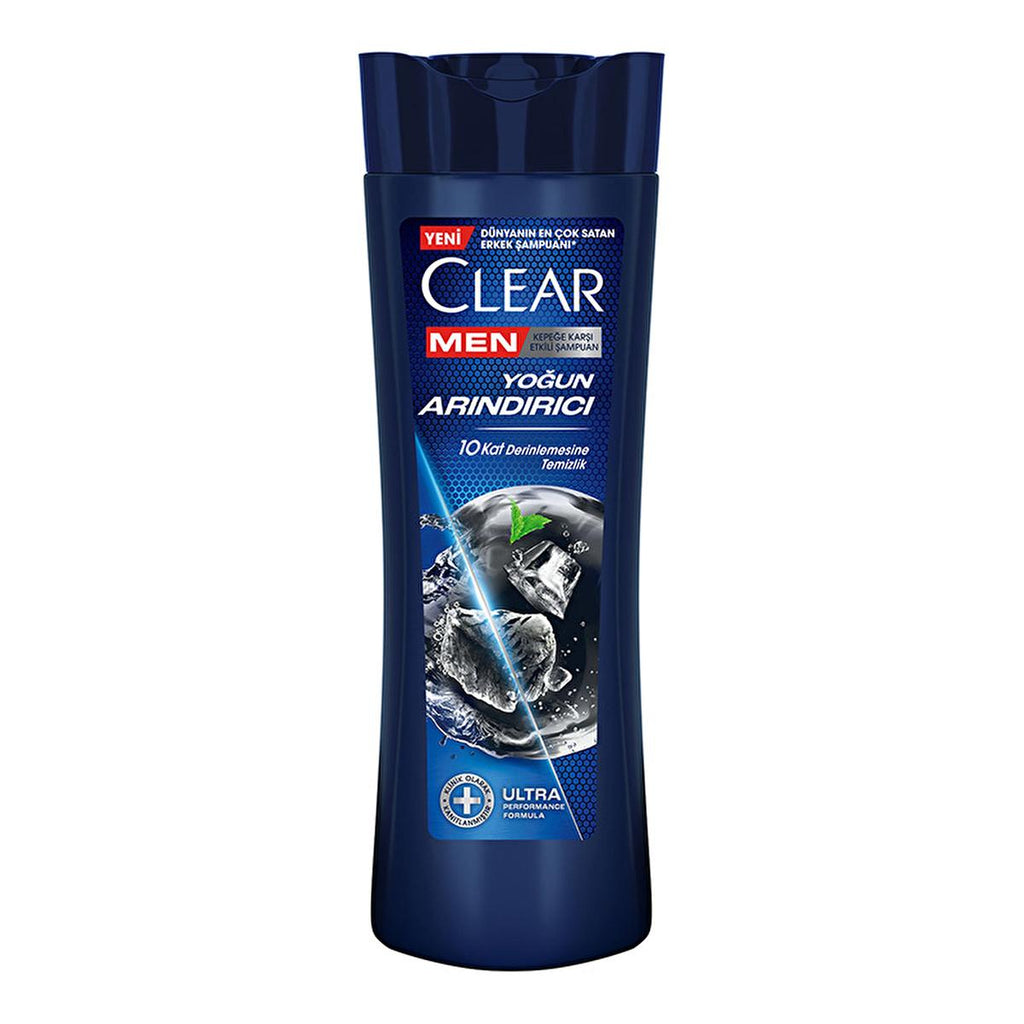 Clear Men: Intense Clean Anti-Dandruff Charcoal Shampoo - Deeply Cleanses Oily, Itchy Scalp & Controls Dandruff for Men - 11.83 fl oz