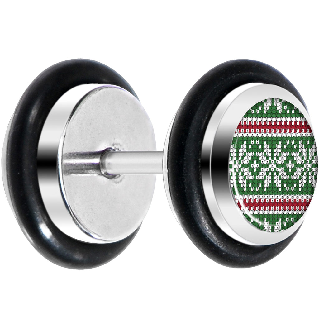 BodyCandy Green Red Christmas Sweater Cheater Plug Set — detail close-up