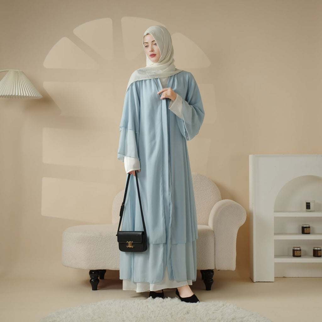 Mariam's Collection Mariam's Collection Stylish Chiffon Muslim Set Abaya (MOA008) — lifestyle worn / used context
