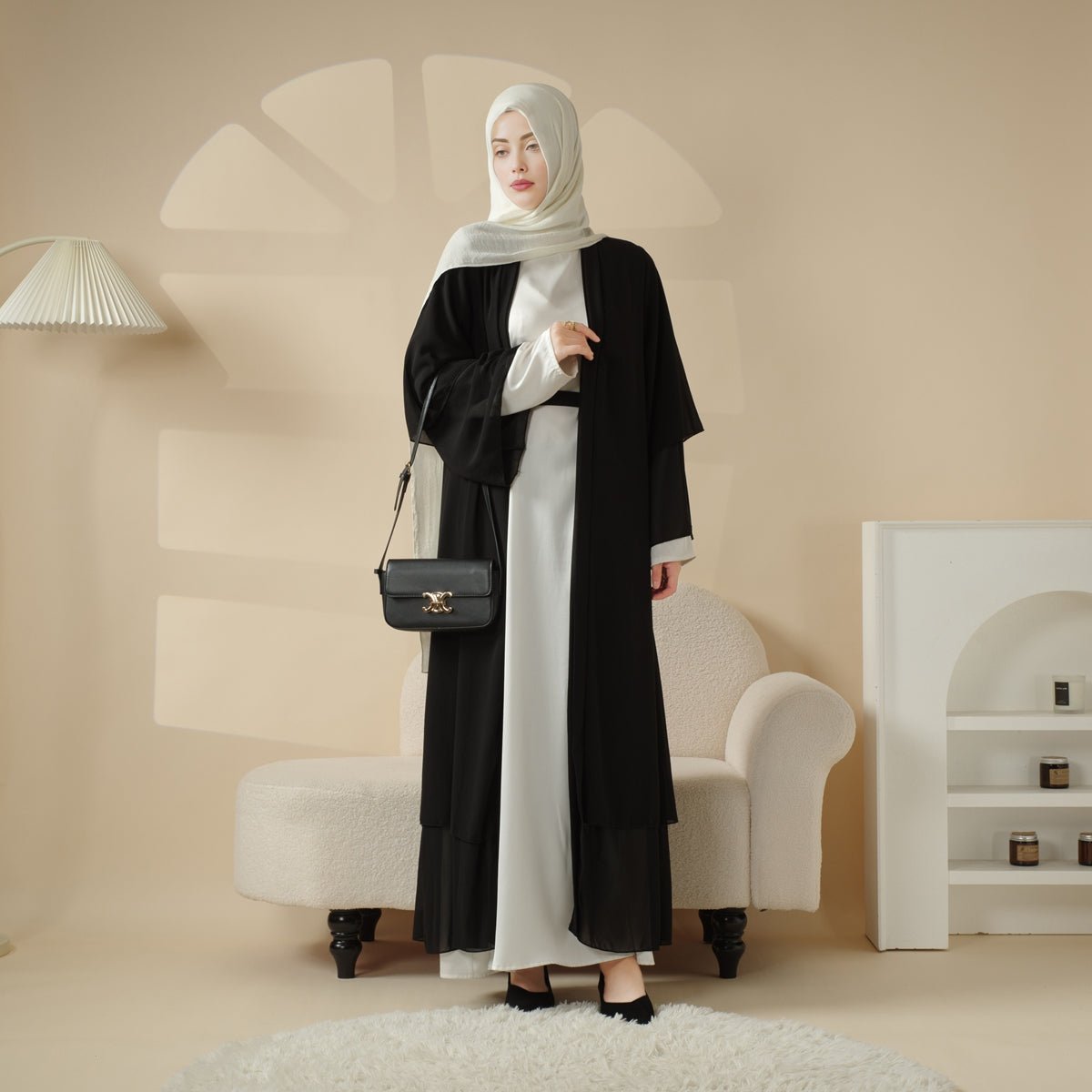 Mariam's Collection Mariam's Collection Stylish Chiffon Muslim Set Abaya (MOA008) — detail shot 7