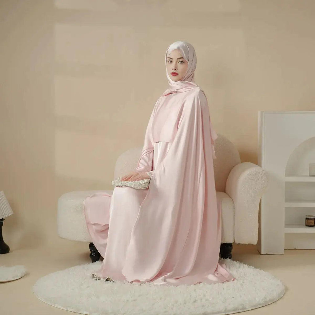 Mariam's Collection Luxury Wedding Abaya 3-Piece Bridal Abaya Set (MOA044) — construction detail