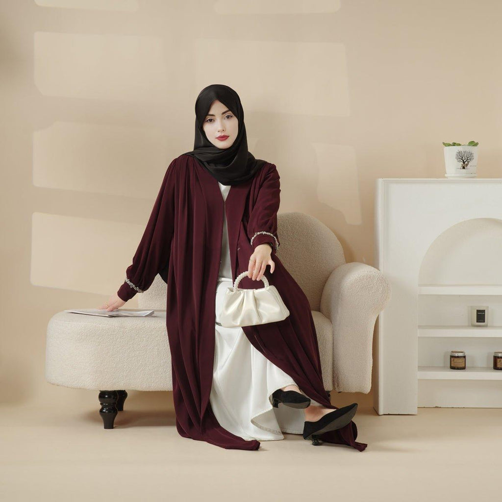 Mariam's Collection Mariam's Collection Cardigan Abaya, Western Style Abaya (MOA061) — side view