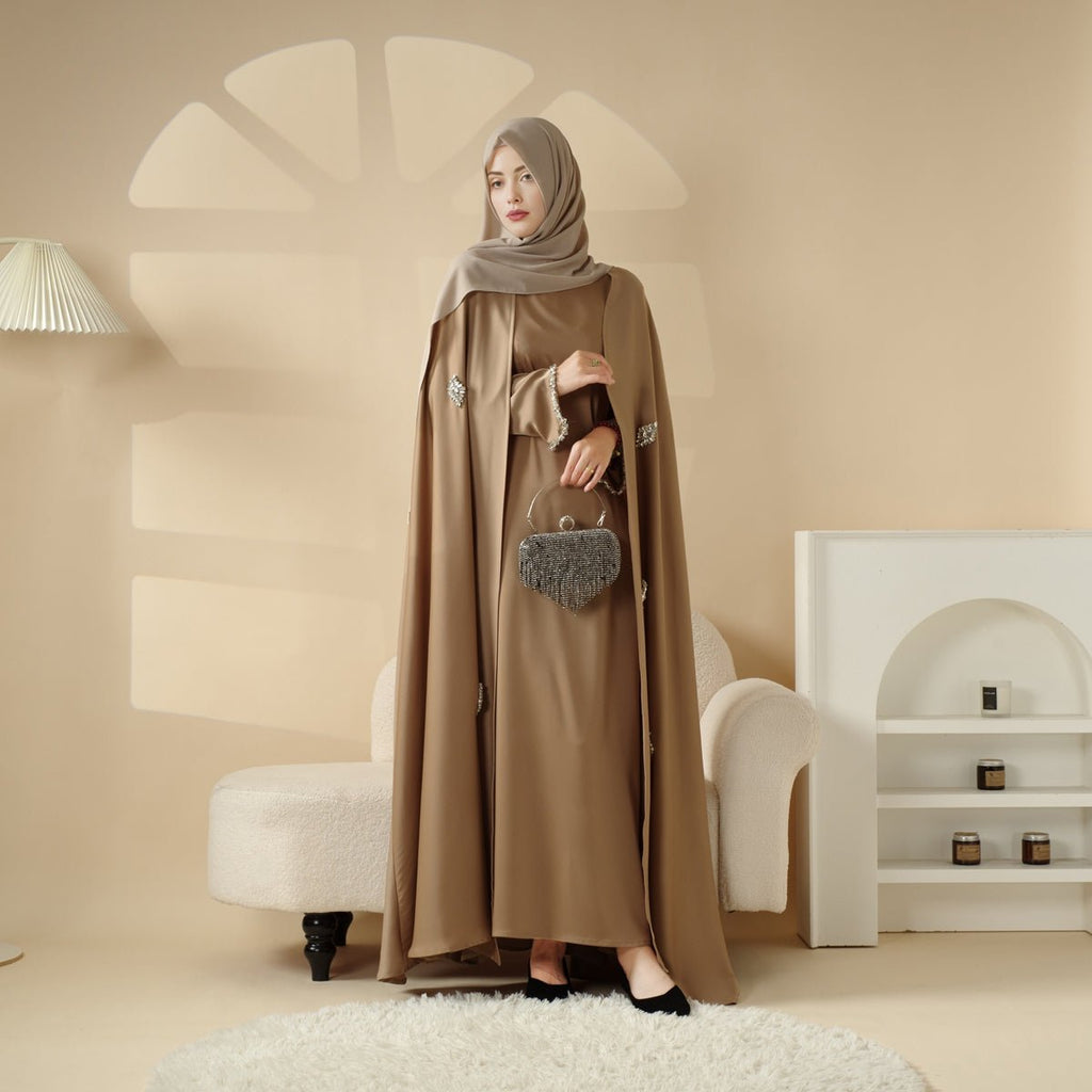 Mariam's Collection Cape Abaya, Haute Couture Heavy Rhinestone Abaya (MOA067) — product category context