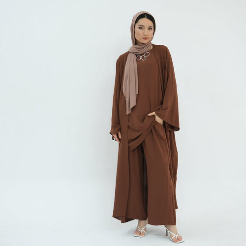 Sleeveless Top and Pants 3-Piece Set Abaya (MOA076)