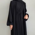 Mariam's Collection Solid Color Elegant Open Abaya with Pockets | 3-Piece Set Open Abaya (MOA092) — lifestyle worn / used context