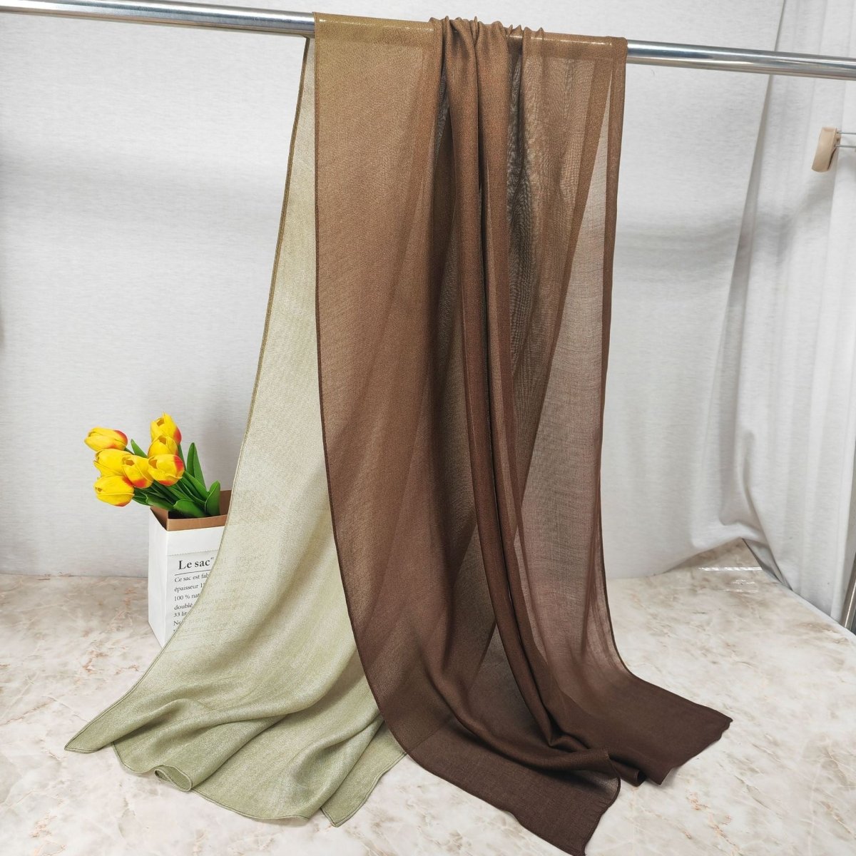 Mariam's Collection Modal Gradient Soft Hijab | Color Transition Hijab with Natural Flow (MH162) — fabric or material detail