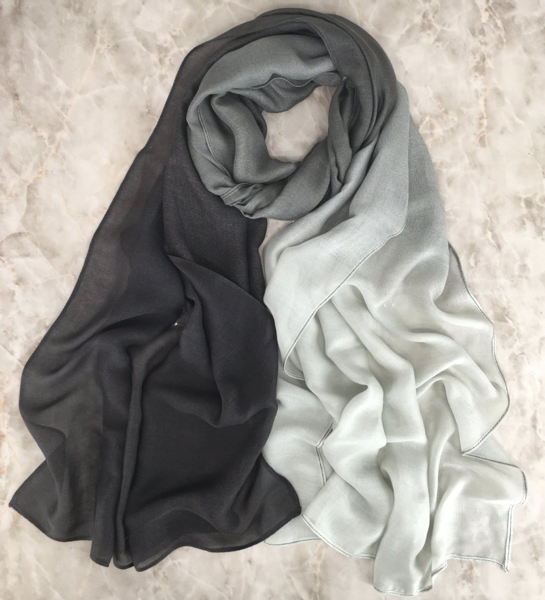 Mariam's Collection Modal Gradient Soft Hijab | Color Transition Hijab with Natural Flow (MH162) — detail shot 7