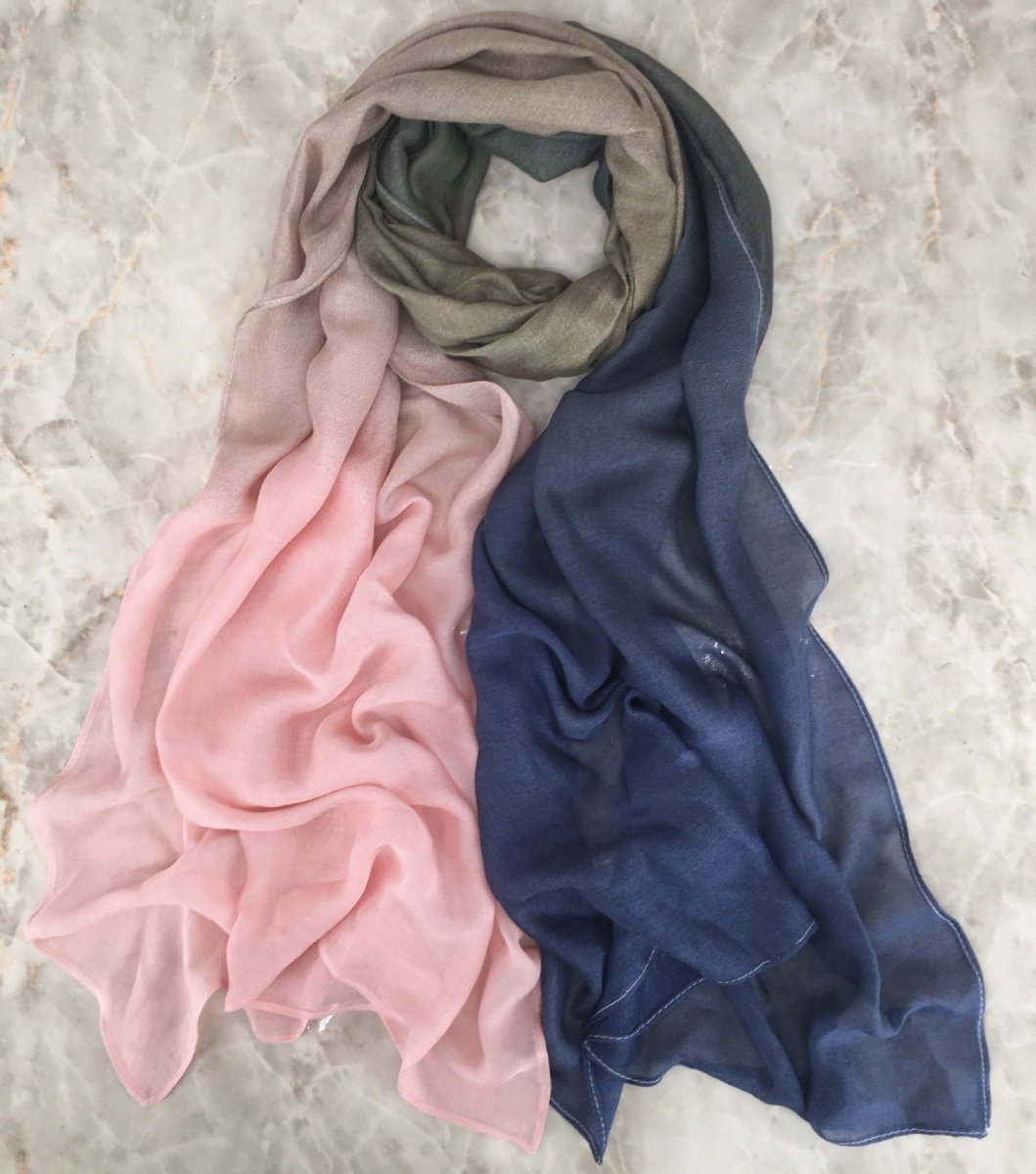 Mariam's Collection Modal Gradient Soft Hijab | Color Transition Hijab with Natural Flow (MH162) — detail shot 8