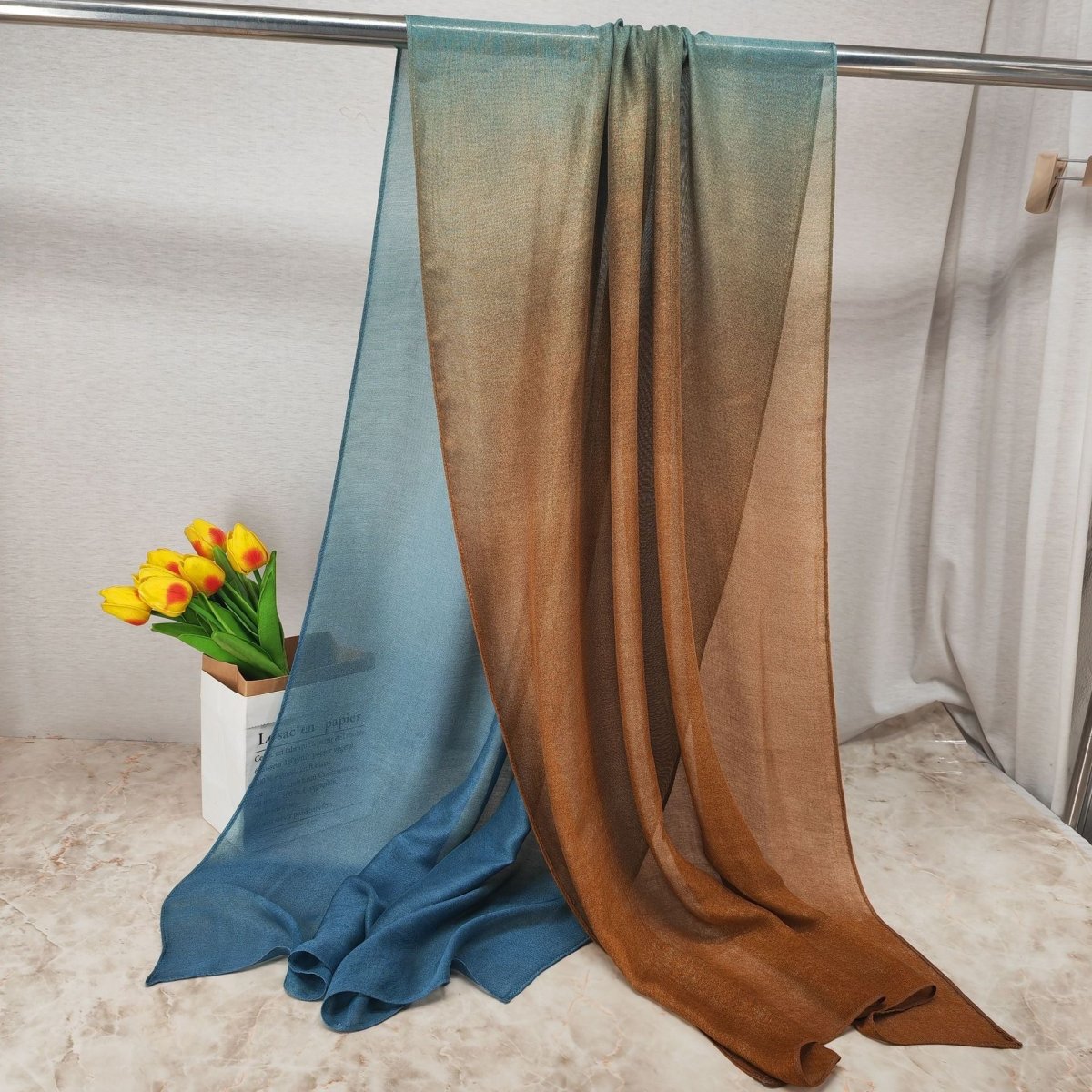 Mariam's Collection Modal Gradient Soft Hijab | Color Transition Hijab with Natural Flow (MH162) — lifestyle context