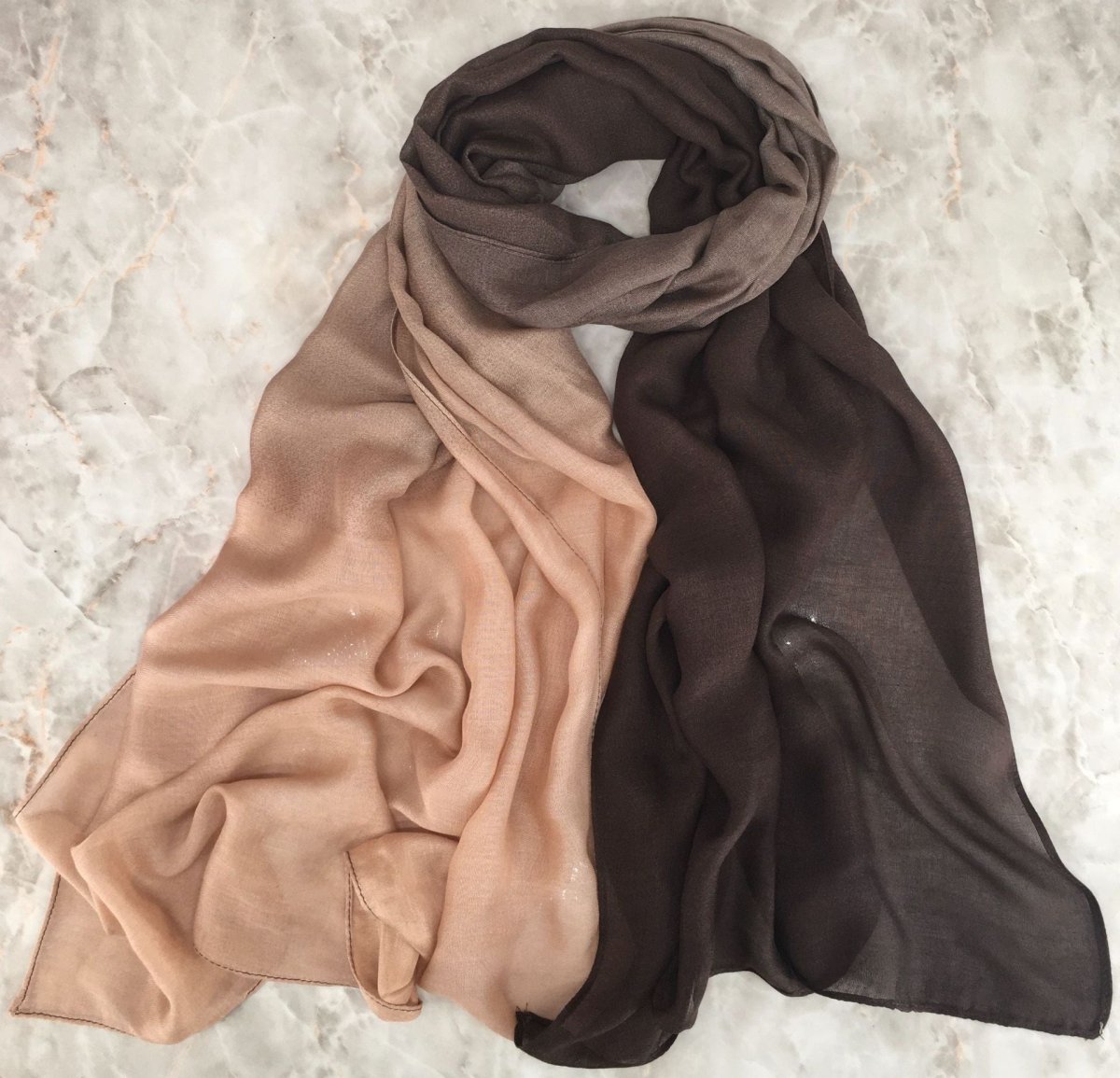 Mariam's Collection Modal Gradient Soft Hijab | Color Transition Hijab with Natural Flow (MH162) — detail shot 6